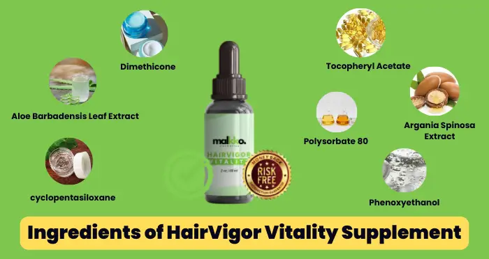 Ingredients of HairVigor Vitality Supplement