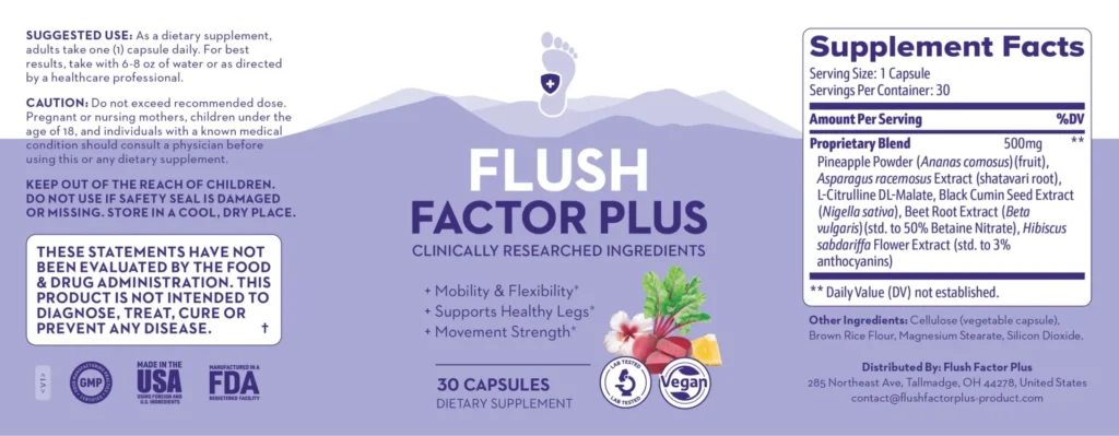 Flush Factor Plus-label