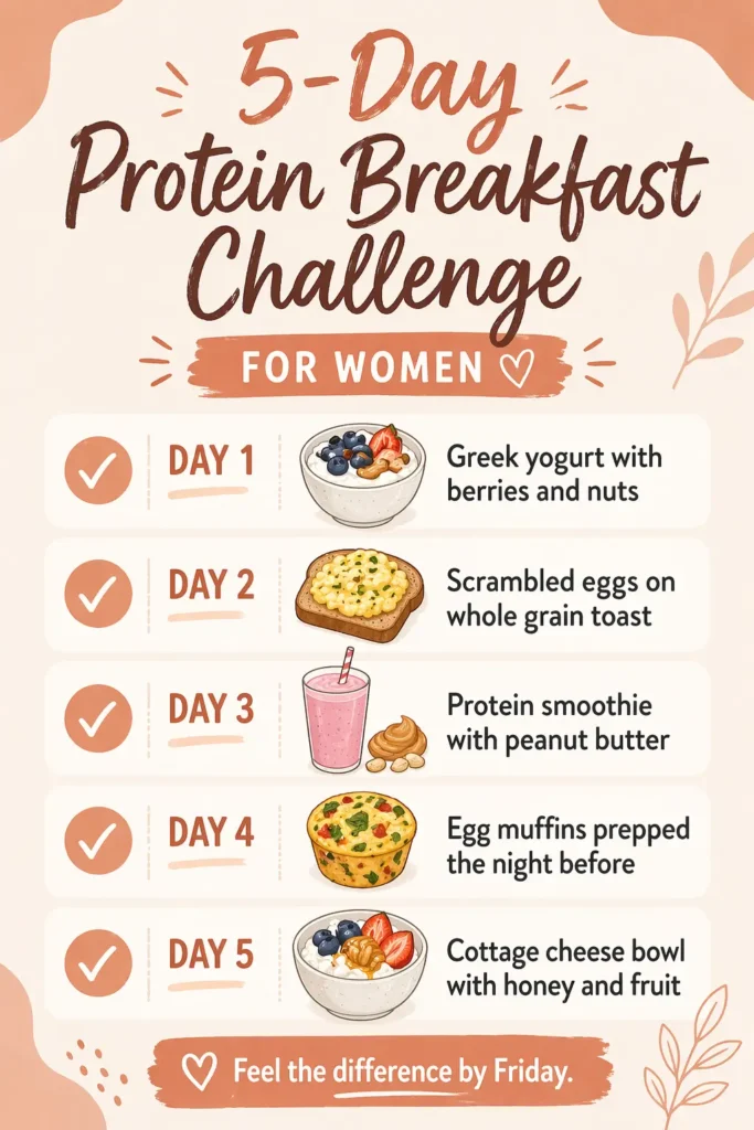 5-Day Protein Breakfast Challenge for Women.
