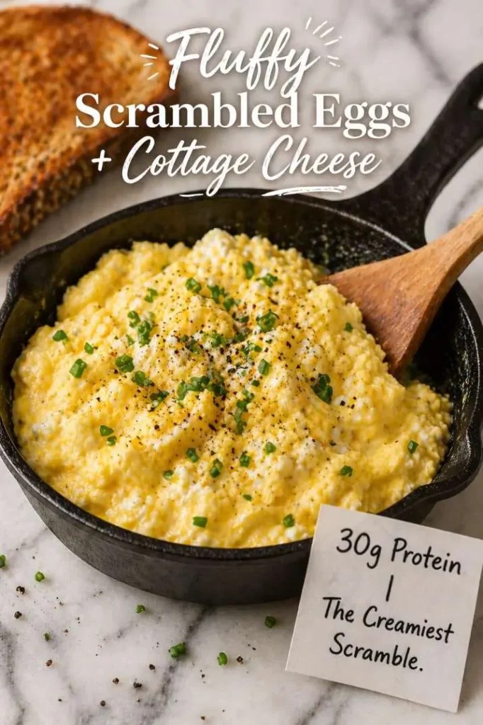 Fluffy-Scrambled-Eggs + Cottage-Cheese